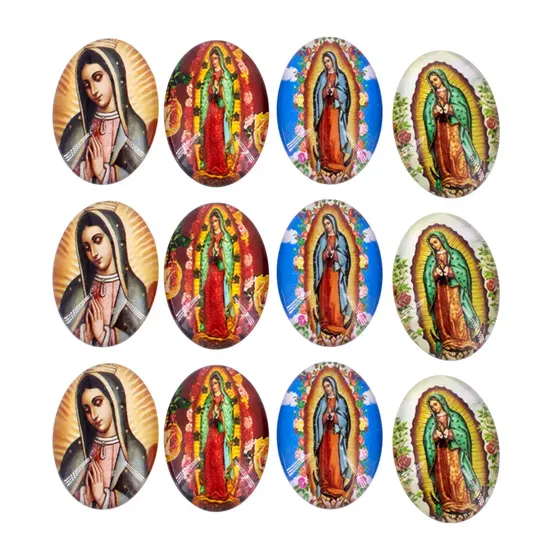 Cabochon Com Imagem Para Terco Oval 18X25Mm Em Vidro Com 100 Pecas - N S Guadalupe