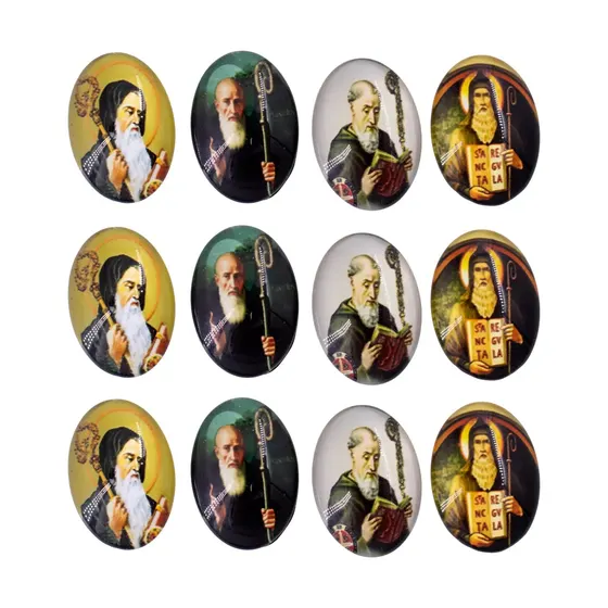 Cabochon Com Imagem Para Terco Oval 18X25Mm Em Vidro Com 100 Pecas - Sao Bento