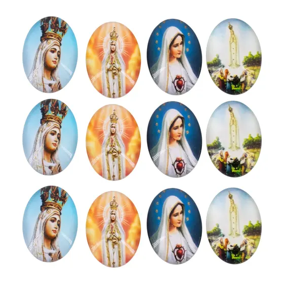 Cabochon Com Imagem Para Terco Oval 18X25Mm Em Vidro Com 100 Pecas - N S Fatima
