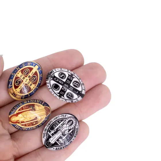 Cabochon Com Imagem Para Terco Oval 18X25Mm Em Vidro Com 100 Pecas - Sao Bento 2