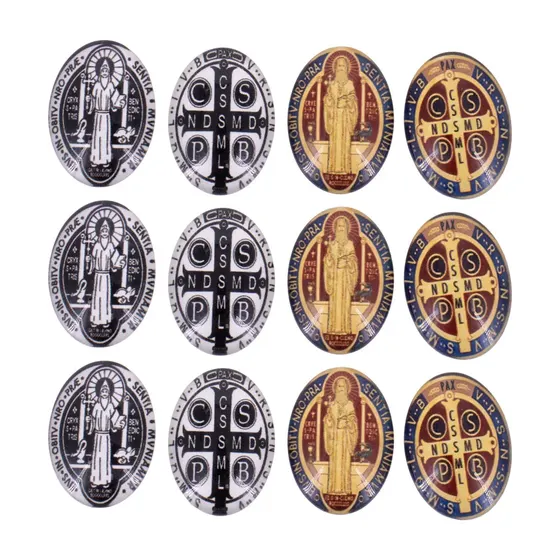 Cabochon Com Imagem Para Terco Oval 18X25Mm Em Vidro Com 100 Pecas - Sao Bento 2