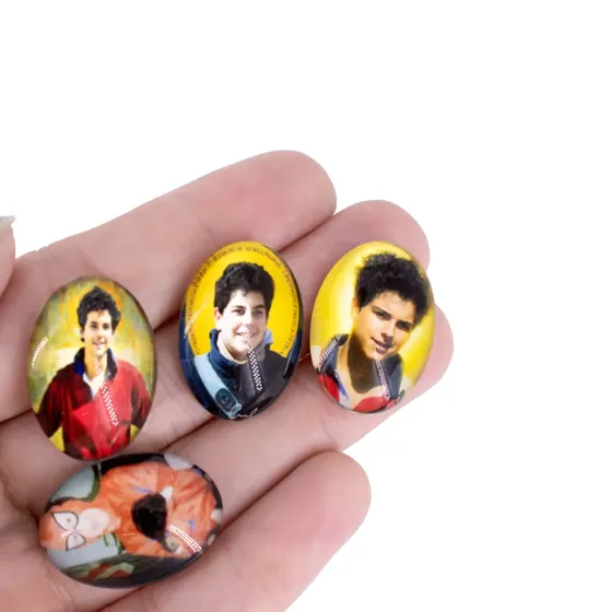 Cabochon Com Imagem Para Terco Oval 18X25Mm Em Vidro Com 100 Pecas - Carlos Acutis