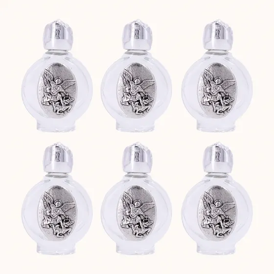 Porta Agua Benta Redondo Niquel Em Vidro 20Ml Com 6 Pecas - Sao Bento