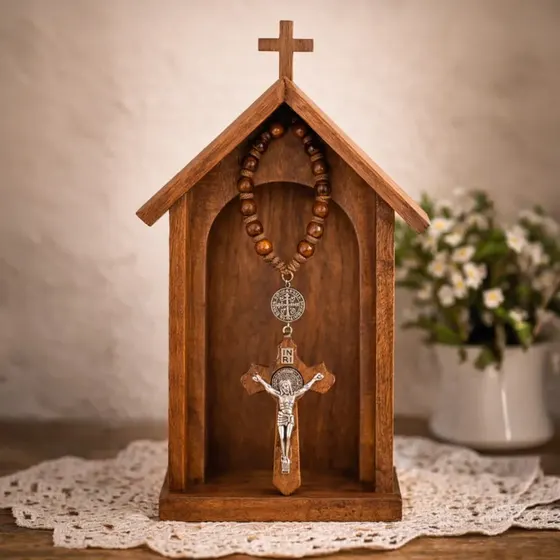 Crucifixo Inri 58X34Mm Em Madeira Com 20 Pecas
