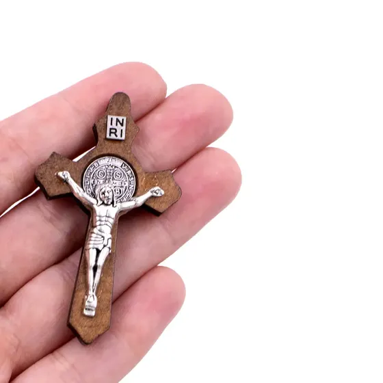 Crucifixo Inri 58X34Mm Em Madeira Com 20 Pecas