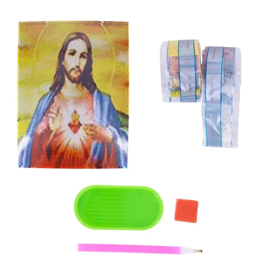 Kit Tela Pintura De Diamantes 30X40Cm 5D - Jesus Cristo