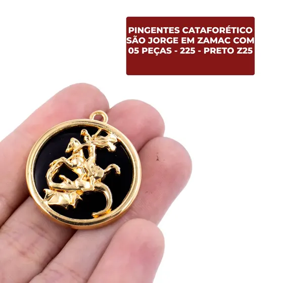 Pingentes Cataforetico Sao Jorge Em Zamac Com 05 Pecas