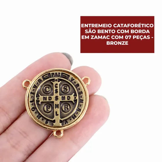 Entremeio Cataforetico Sao Bento Com Borda Em Zamac Com 07 Pecas - Bronze
