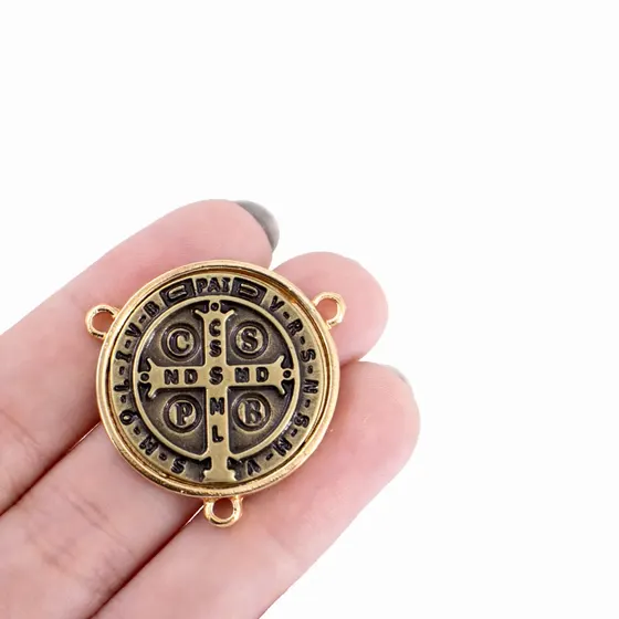 Entremeio Cataforetico Sao Bento Com Borda Em Zamac Com 07 Pecas - Bronze