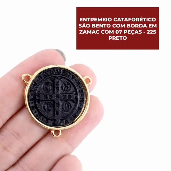 Entremeio Cataforetico Sao Bento Com Borda Em Zamac Com 07 Pecas - 225 Preto