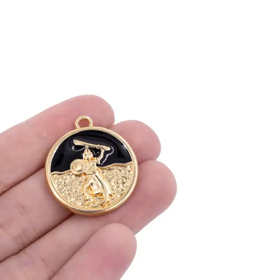 Pingente Ogum Resinado 30Mm Em Zamak Com 07 Pecas