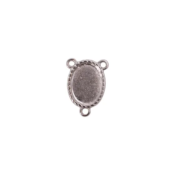 Entremeio Oval Para Terco 18X25Mm Em Zamac Com 10 Pecas