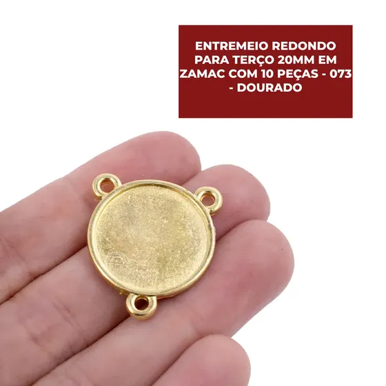 Entremeio Redondo Para Terco 20Mm Em Zamac Com 10 Pecas