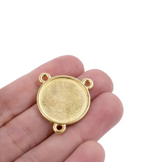 Entremeio Redondo Para Terco 20Mm Em Zamac Com 10 Pecas