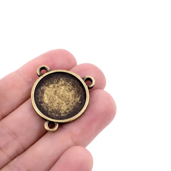 Entremeio Redondo Para Terco 20Mm Em Zamac Com 10 Pecas