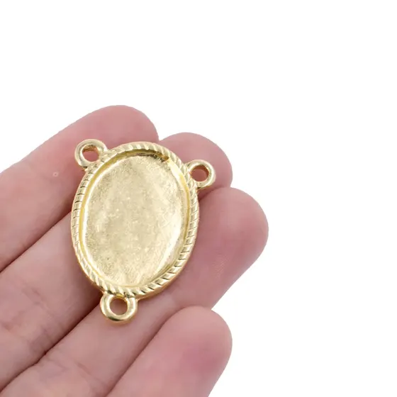Entremeio Oval Para Terco 13X18Mm Em Zamac Com 10 Pecas