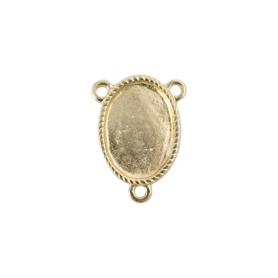 Entremeio Oval Para Terco 13X18Mm Em Zamac Com 10 Pecas