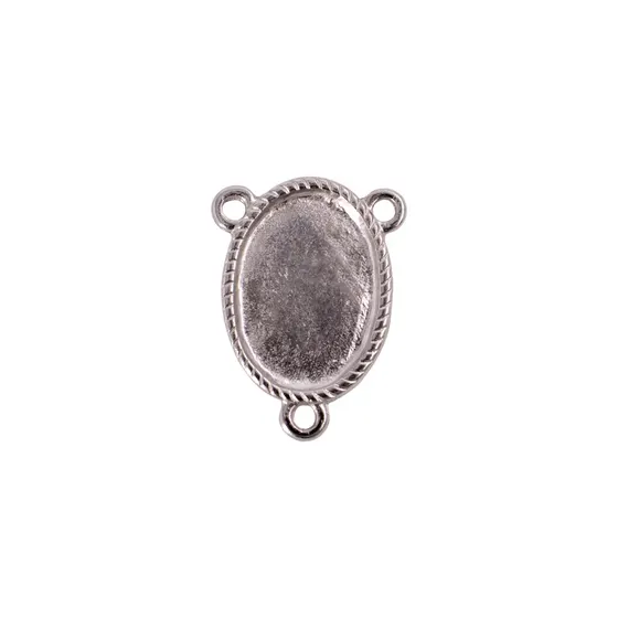 Entremeio Oval Para Terco 13X18Mm Em Zamac Com 10 Pecas