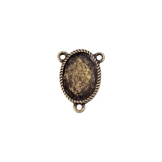 Entremeio Oval Para Terco 13X18Mm Em Zamac Com 10 Pecas