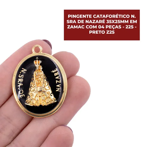 Pingente Cataforetico N. Sra De Nazare 35X25Mm Em Zamac Com 04 Pecas