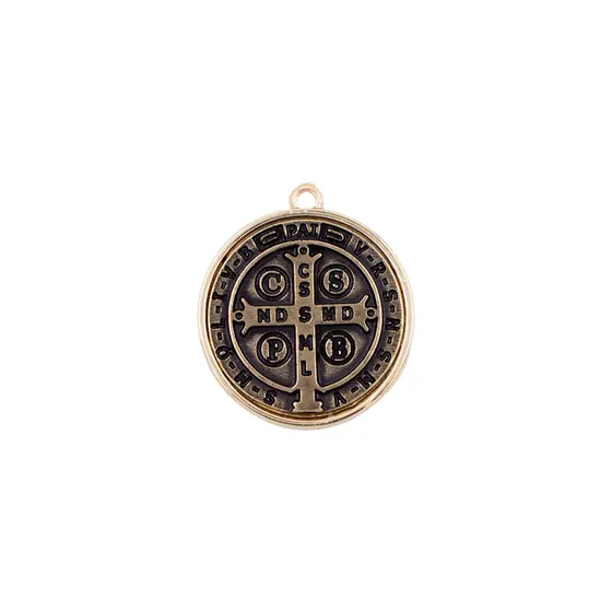 Pingente Cataforetico Sao Bento 30Mm Em Zamac Com 05 Pecas - Bronze