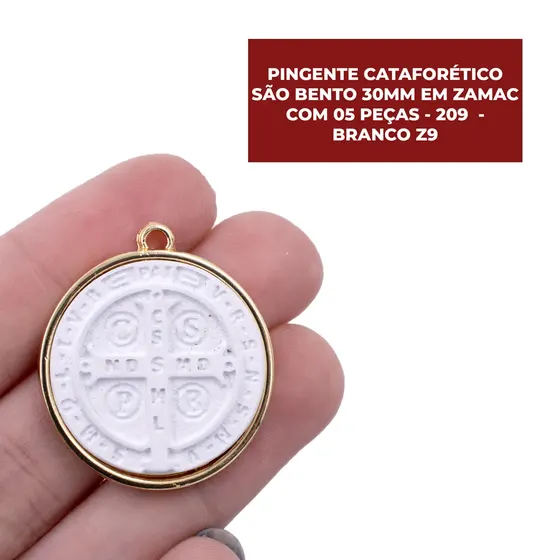 Pingente Cataforetico Sao Bento 30Mm Em Zamac Com 05 Pecas