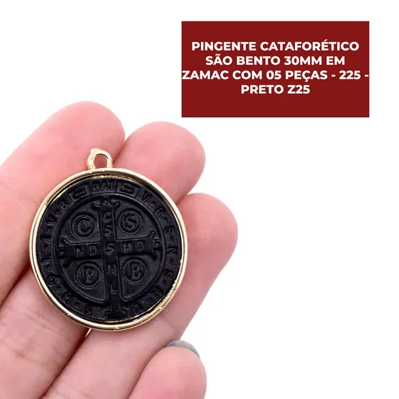 Pingente Cataforetico Sao Bento 30Mm Em Zamac Com 05 Pecas