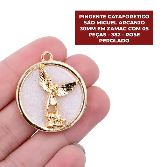 Pingente Cataforetico Sao Miguel Arcanjo 30Mm Em Zamac Com 05 Pecas