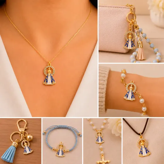 Pingente N. Senhora Com Strass 14X24Mm Em Zamac Com 30 Unidades - 073 Dourado