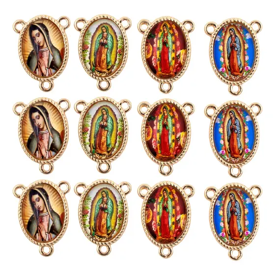 Entremeio Oval Com Imagem Para Terco 18X25Mm Em Zamac Com 10 Pecas - N S Guadalupe