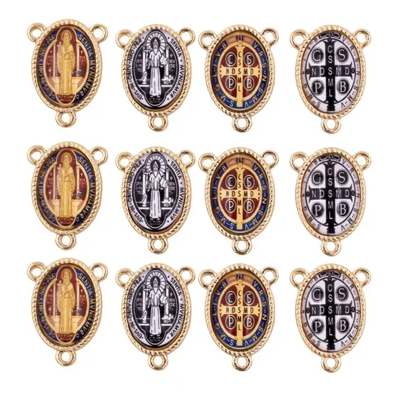Entremeio Oval Com Imagem Para Terco 18X25Mm Em Zamac Com 10 Pecas - Sao Bento 2