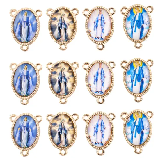 Entremeio Oval Com Imagem Para Terco 18X25Mm Em Zamac Com 10 Pecas - N S Das Gracas