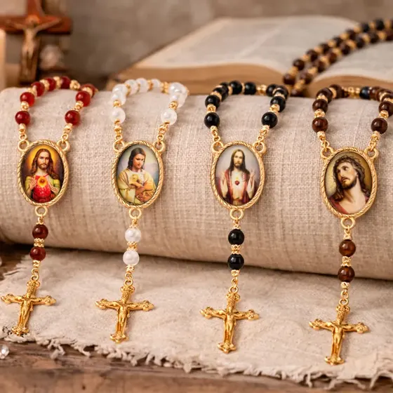 Entremeio Oval Com Imagem Para Terco 18X25Mm Em Zamac Com 10 Pecas - Jesus Cristo