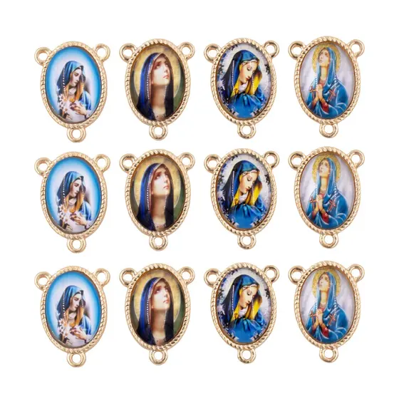 Entremeio Oval Com Imagem Para Terco 18X25Mm Em Zamac Com 10 Pecas - N S Das Dores