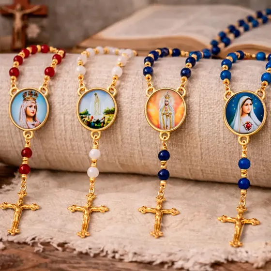 Entremeio Redondo Com Imagem Para Terco 20Mm Em Zamac Com 10 Pecas - N S Fatima
