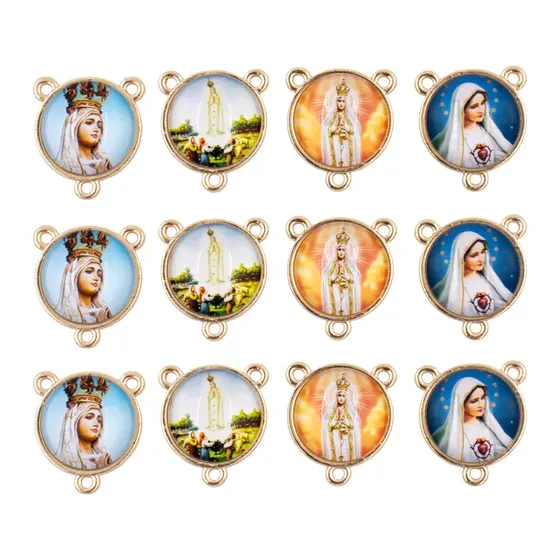 Entremeio Redondo Com Imagem Para Terco 20Mm Em Zamac Com 10 Pecas - N S Fatima