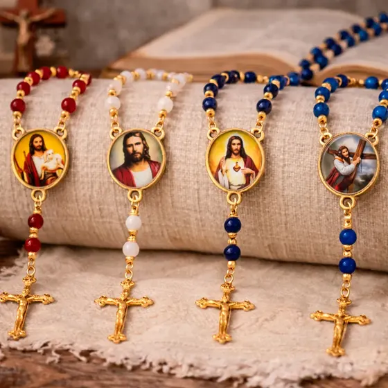 Entremeio Redondo Com Imagem Para Terco 20Mm Em Zamac Com 10 Pecas - Jesus Cristo 2