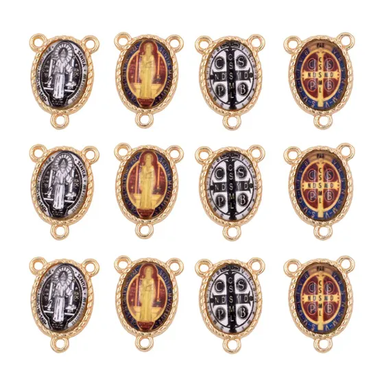 Entremeio Oval Com Imagem Para Terco 13X18Mm Em Zamac Com 10 Pecas - Sao Bento 2