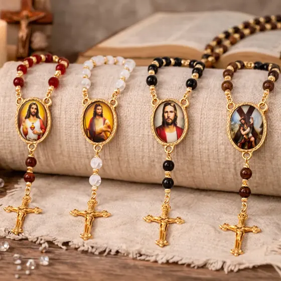 Entremeio Oval Com Imagem Para Terco 13X18Mm Em Zamac Com 10 Pecas - Jesus Cristo 2