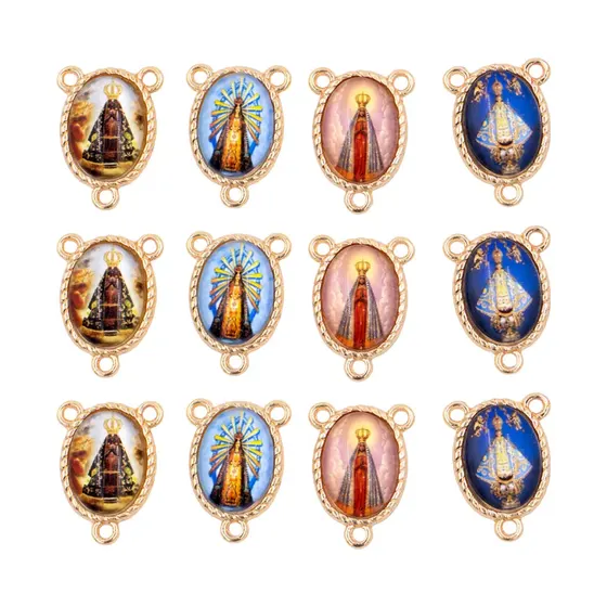 Entremeio Oval Com Imagem Para Terco 13X18Mm Em Zamac Com 10 Pecas - N S Aparecida