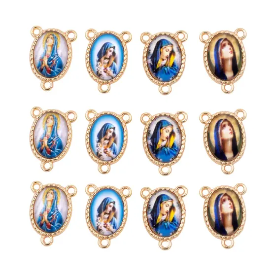 Entremeio Oval Com Imagem Para Terco 13X18Mm Em Zamac Com 10 Pecas - N S Das Dores