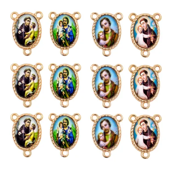 Entremeio Oval Com Imagem Para Terco 13X18Mm Em Zamac Com 10 Pecas - Sao Jose