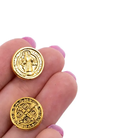 Entremeio Medalha Sao Bento 14Mm Em Zamac Com 250G