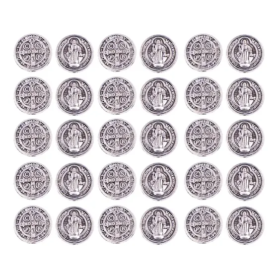 Entremeio Medalha Sao Bento 14Mm Em Zamac Com 250G