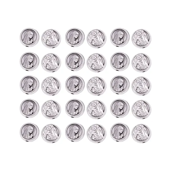 Entremeio Medalha Virgem Maria 10Mm Em Zamac Com 250G