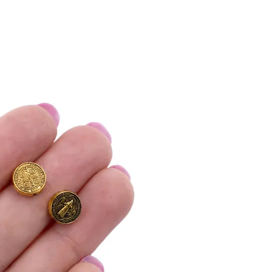 Entremeio Medalha Sao Bento 09Mm Em Zamac Com 250G