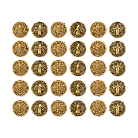 Entremeio Medalha Sao Bento 09Mm Em Zamac Com 250G