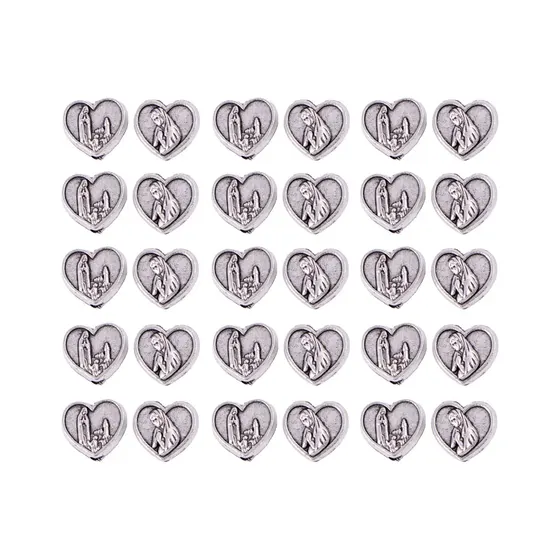 Entremeio Coracao Virgem De Lurdes 09X08Mm Em Zamac Com 250G