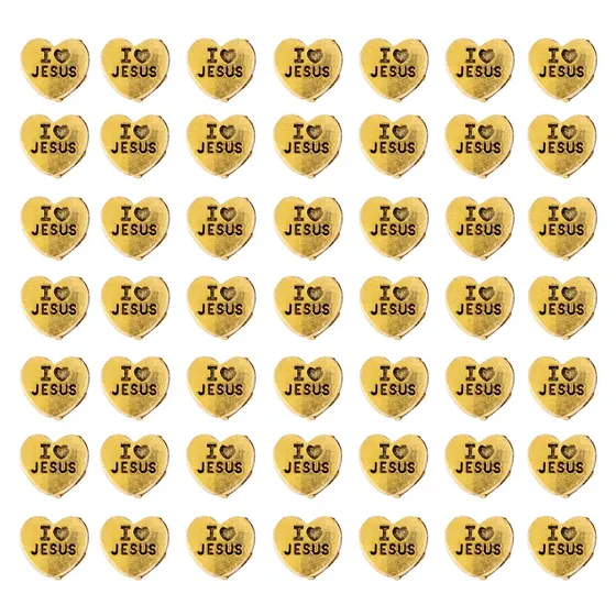 Entremeio Coracao I Love Jesus 08X08Mm Em Zamac Com 250G