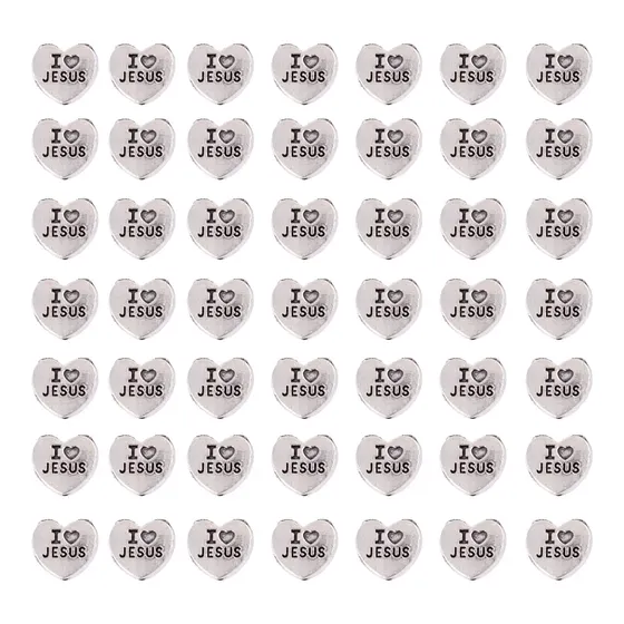 Entremeio Coracao I Love Jesus 08X08Mm Em Zamac Com 250G